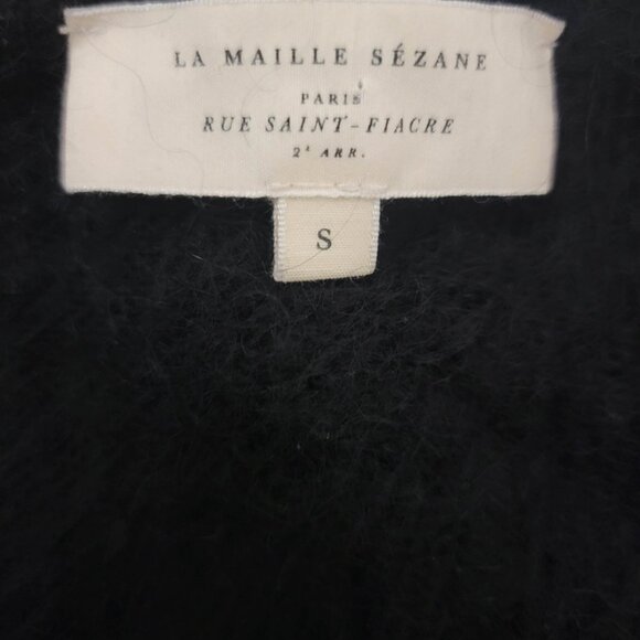 Sezane Georges Open Front Mohair Cardigan in Black Small - Picture 9 of 9